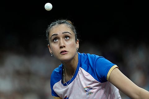 Manika Batra plays against France's Prithika Pavade